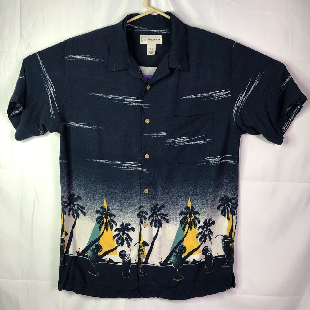 Falls Creek Island Tropical Summer Hawaian Shirt